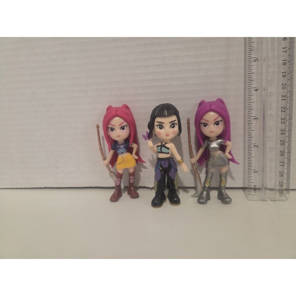 3 KPop Demon Hunters HUNTR/X  Cute 4” Kids Toys Amime Figurines